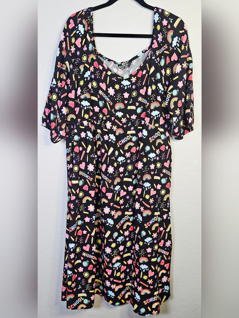 BloomChic School Teacher Print Midi Dress Plus Size 14 16 NWT